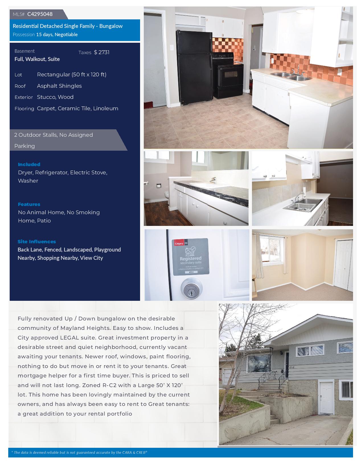 1012 16A STREET NE color CIr Feature Sheet page 2 | Non-Legal Secondary Suites in Calgary