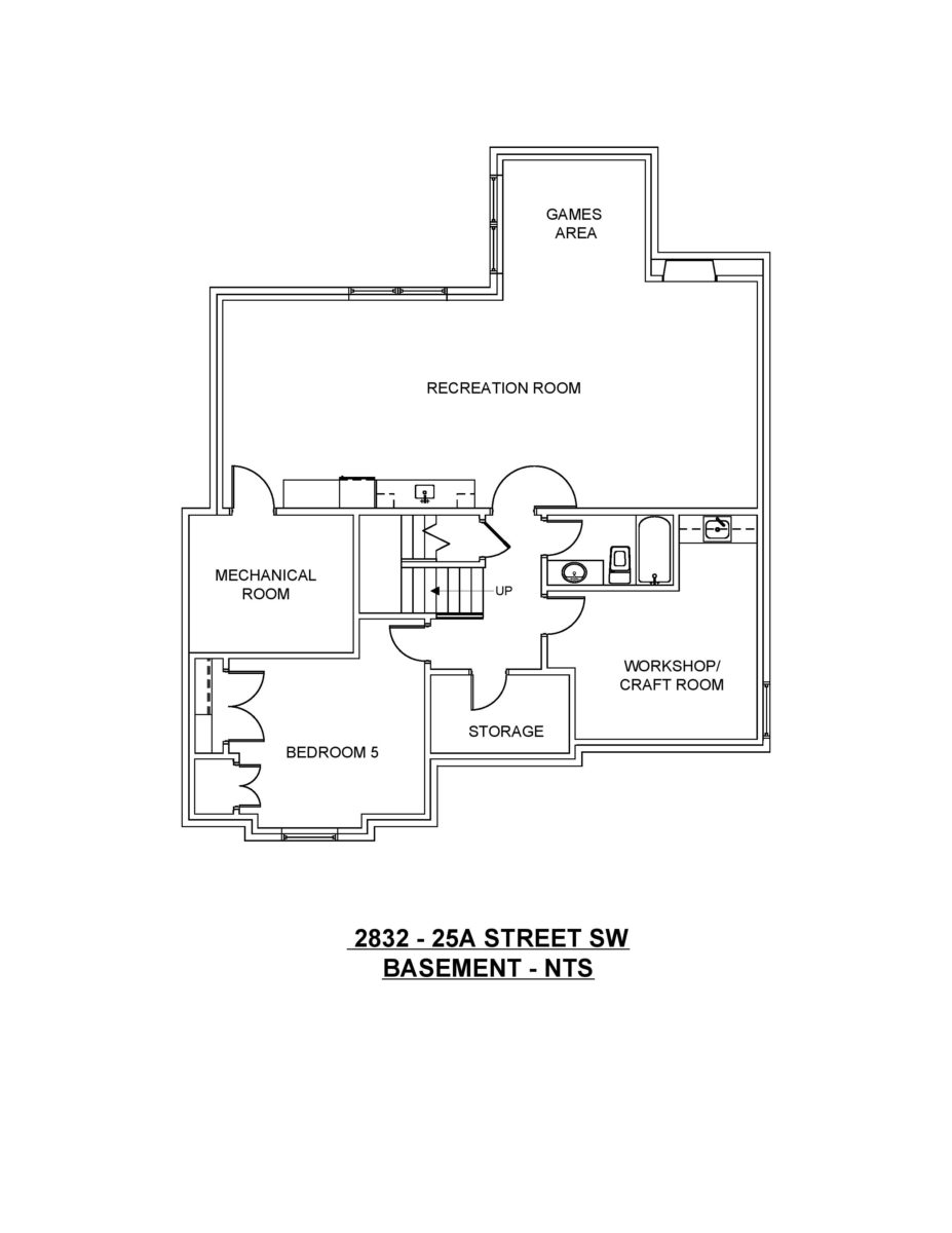 Basement Floor Plan 2832 - 25A SW Calgary