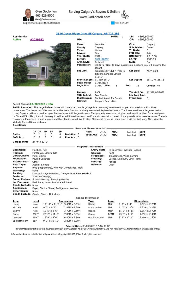 MLS Client View page 001 | 3516 Dover Ridge Drive