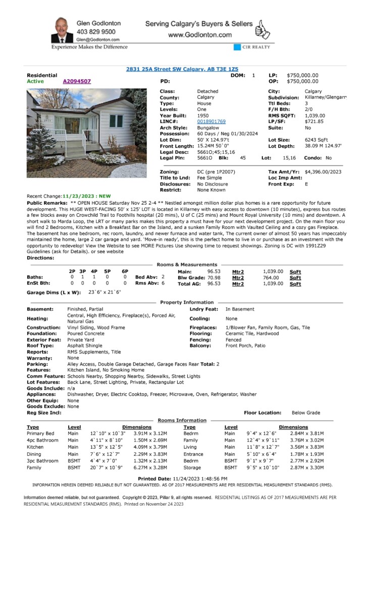 MLS Client Full page 001 | 2831 25A Street SW